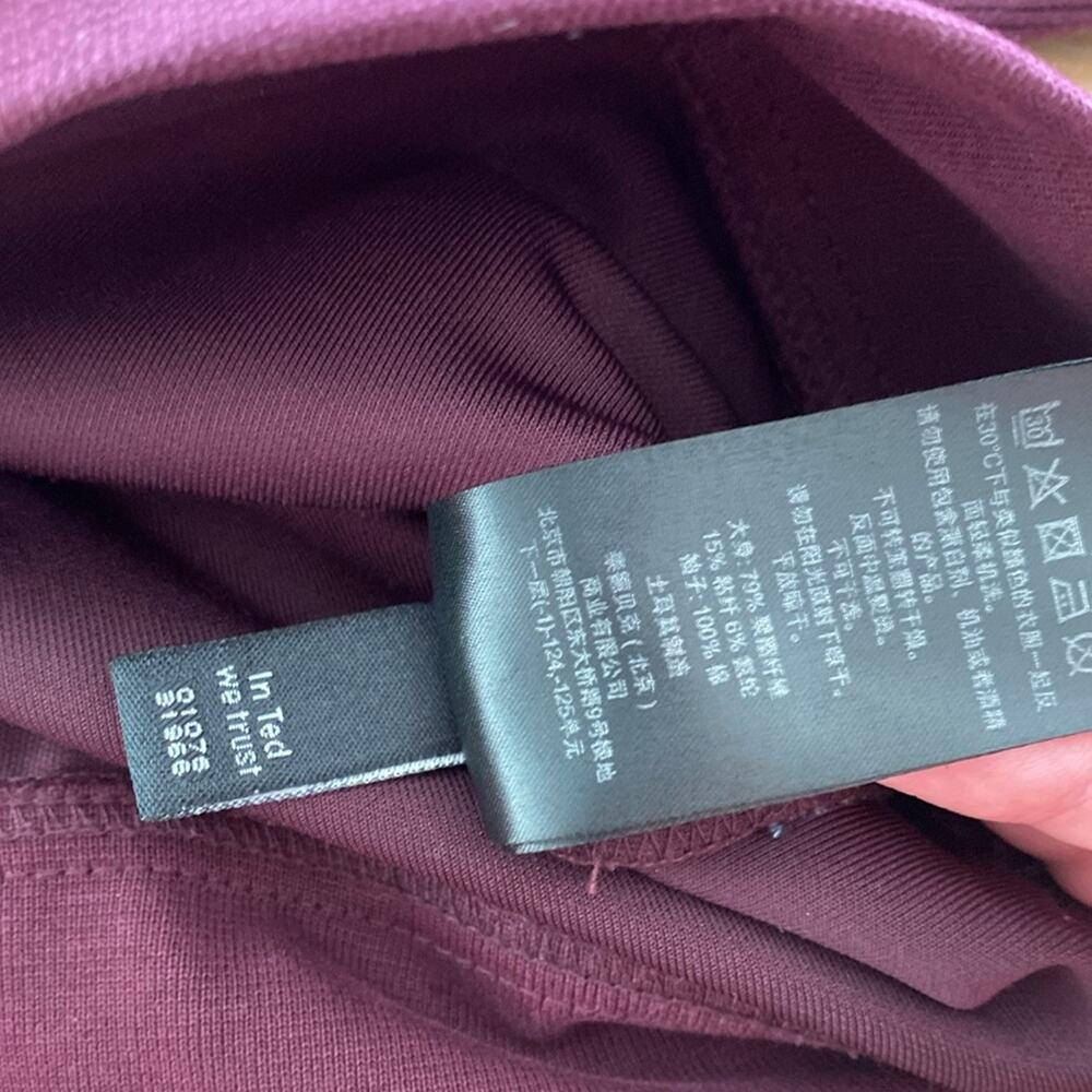 Ted Baker Bevyhil Quarter Zip Pullover Sweater Burgundy Mock Funnel Neck Sz L 4 - Picture 7 of 8